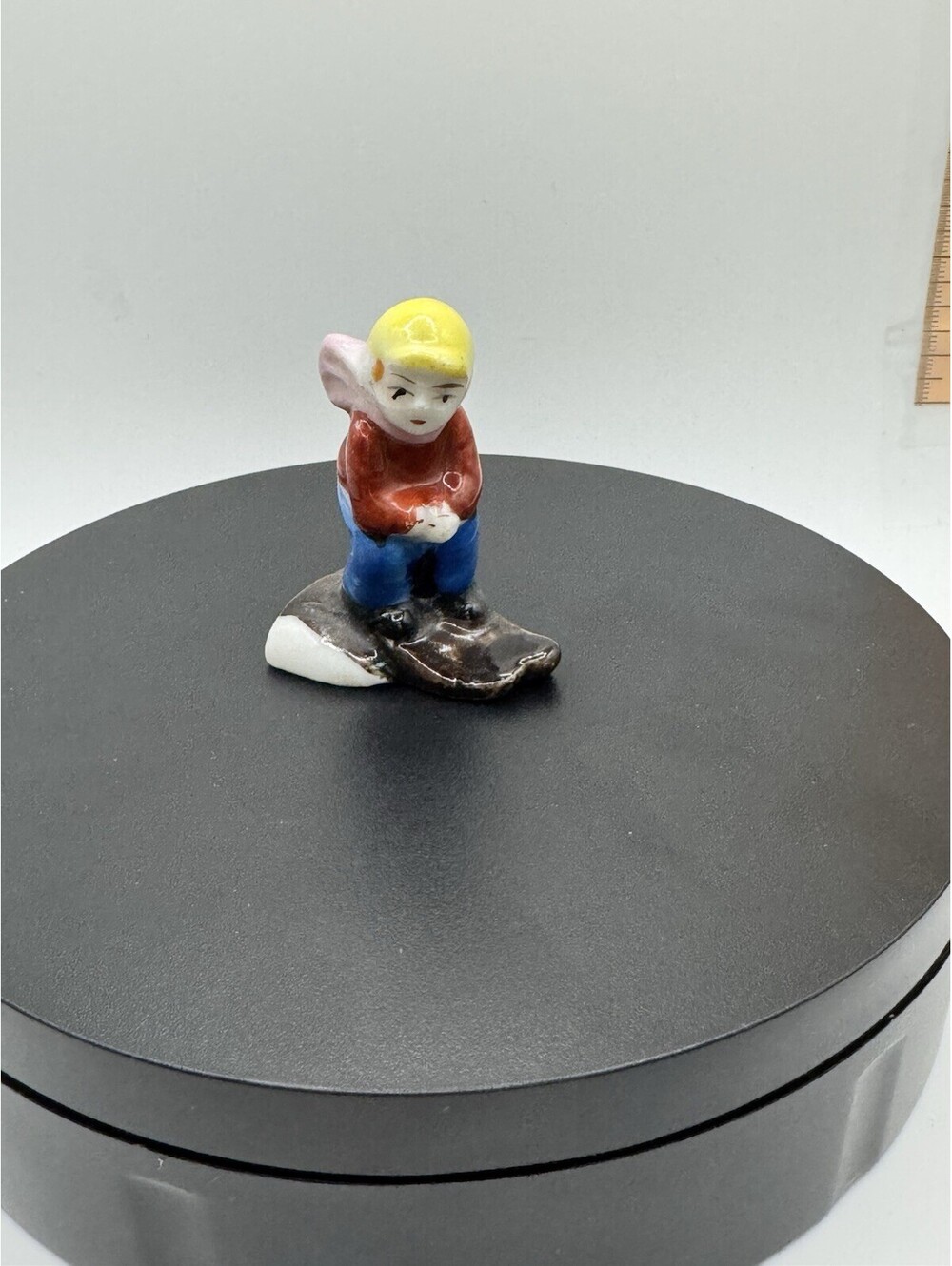 Vintage Made In Occupied Japan Little Boy With Yellow Hat Figure 2”